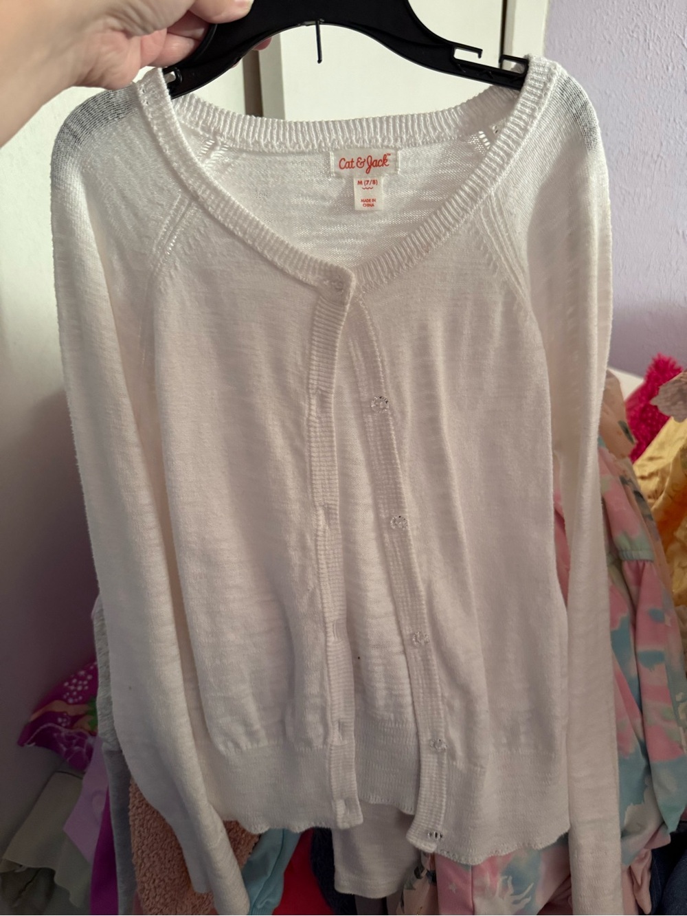 Cat & Jack Cream Button-Front Lightweight Cardigan